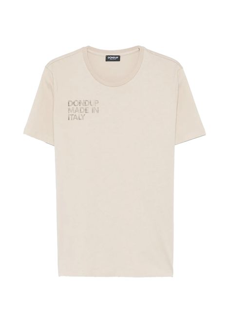 T-shirt Dondup uomo US198JF0309U IT3 Beige stampa girocollo manica corta cotone DONDUP | US198JF0309U IT3010
